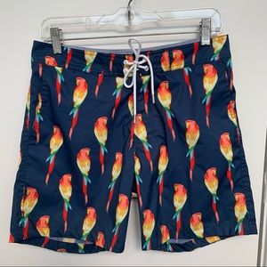 BONOBOS Banzai 7” Parrot Print Swim Trunks